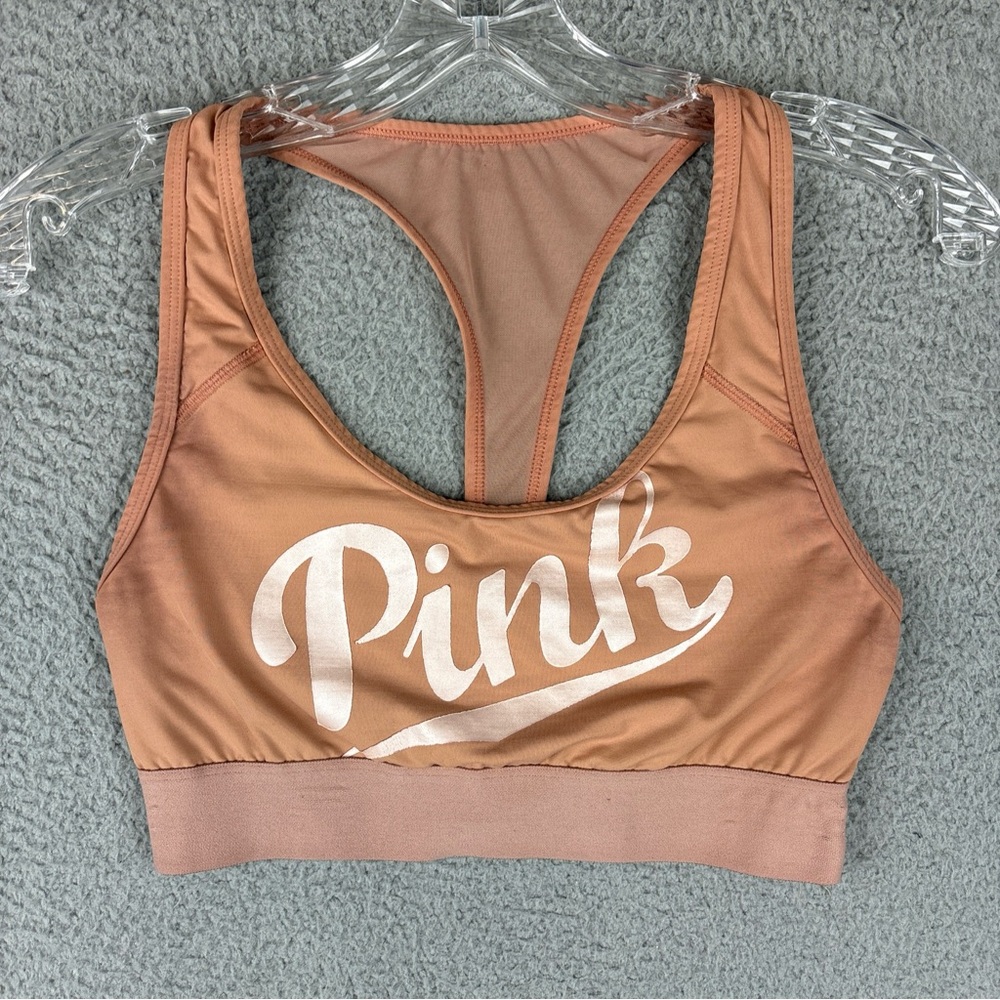 Victoria’s Secret PINK Sports Bra Women’s Size Medium Ultimate Unlined‎ Tan
